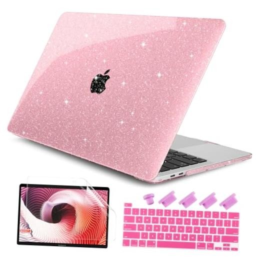 for MacBook Pro 13 inch Case 2023 2022 2021 2020 Release Model A2338 Star Pink