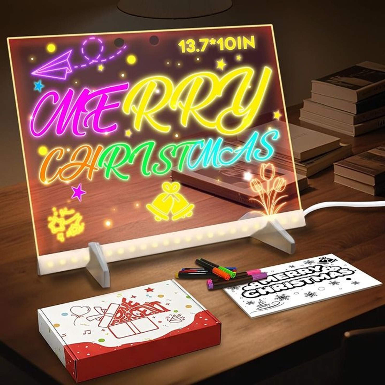 LED Drawing Board -13.7'' X 10" Doodle Glow Board
