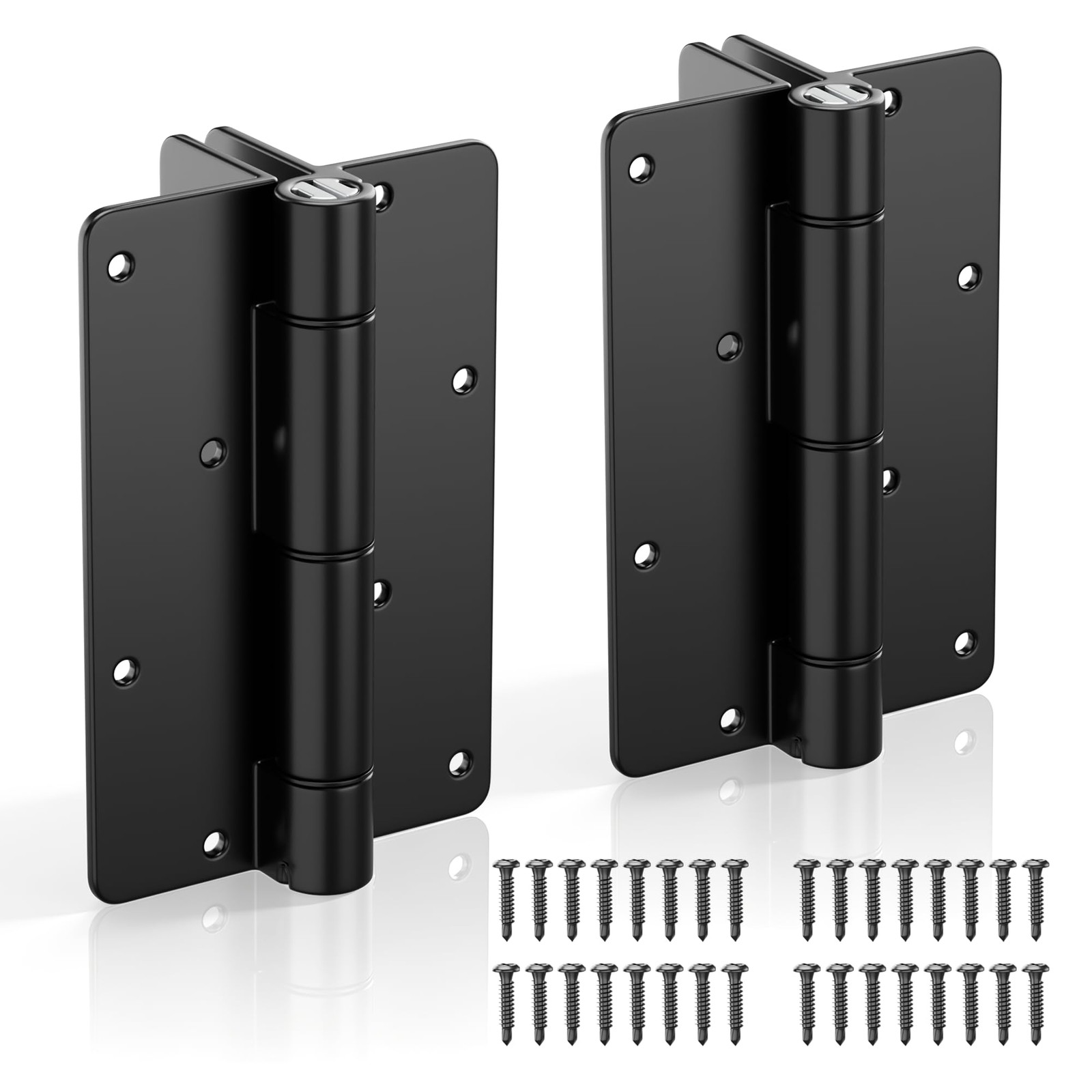 5-3/4" Adjustable Closing Aluminum Gate Hinges, Heavy Duty Gate Hinges for Me...