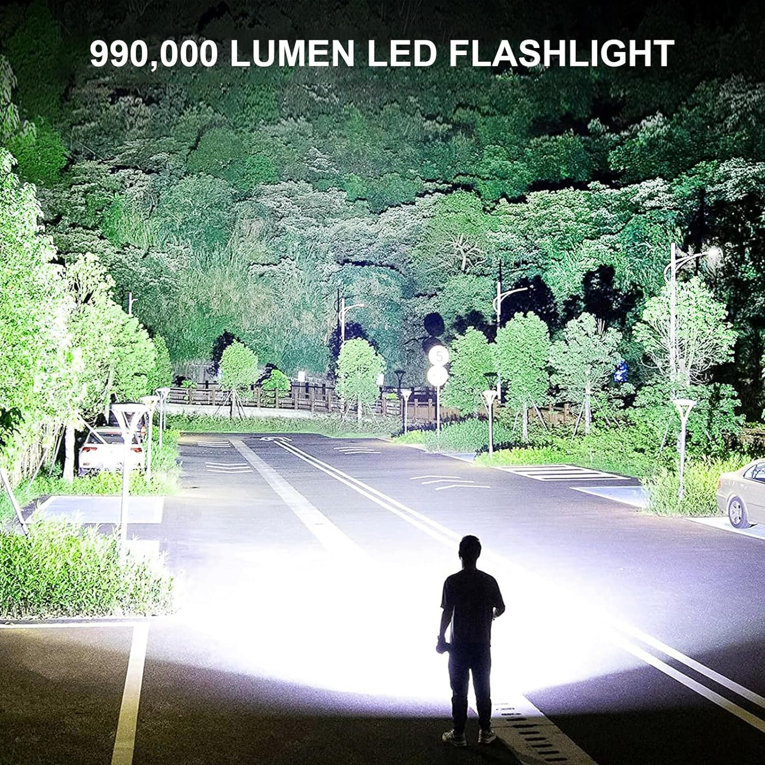 Rechargeable LED Flashlights High Lumens, 990000 Lumens Super Bright Flashlight