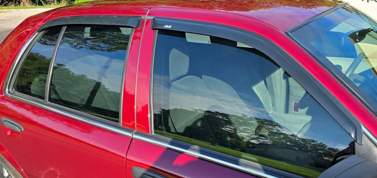 AVS Smoke Rain Guards Vent Visors 3M Tape-On for 1998-2011 Ford Crown Victoria