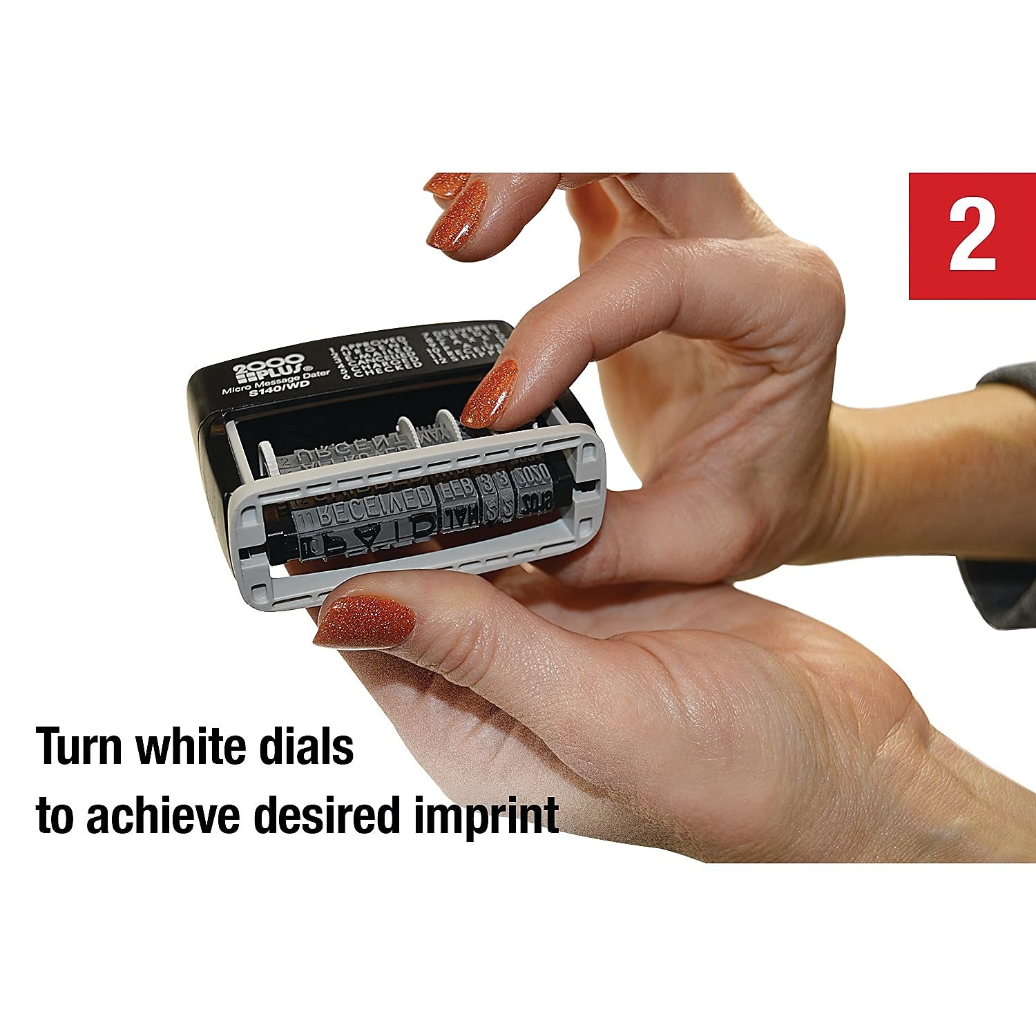 Self Inking Micro Message Dater Stamp with Phrases for Office Use Black