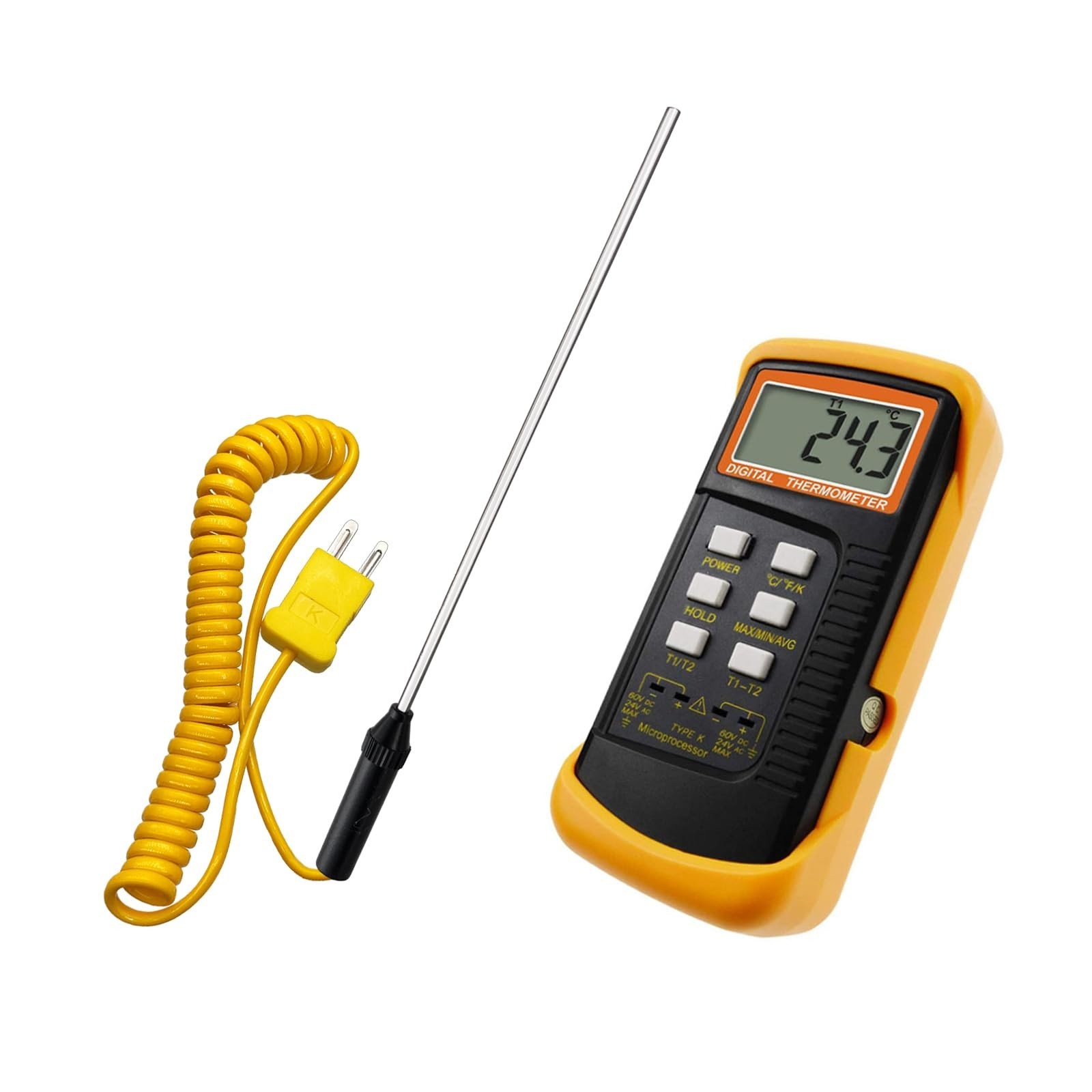 1 Pcs K Type Thermocouple Probe, Handheld Temperature Sensor Thermocouple Pro...