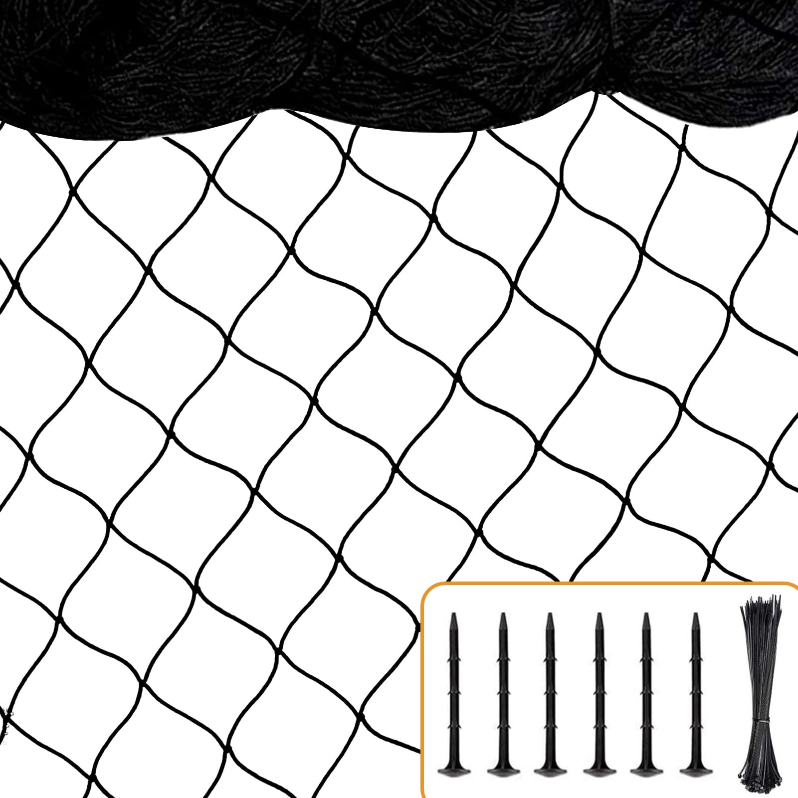 BSTPCOO Bird Netting for Chicken Coop, 25'x50' with 2.4" 25'×50'-2.4'', Black
