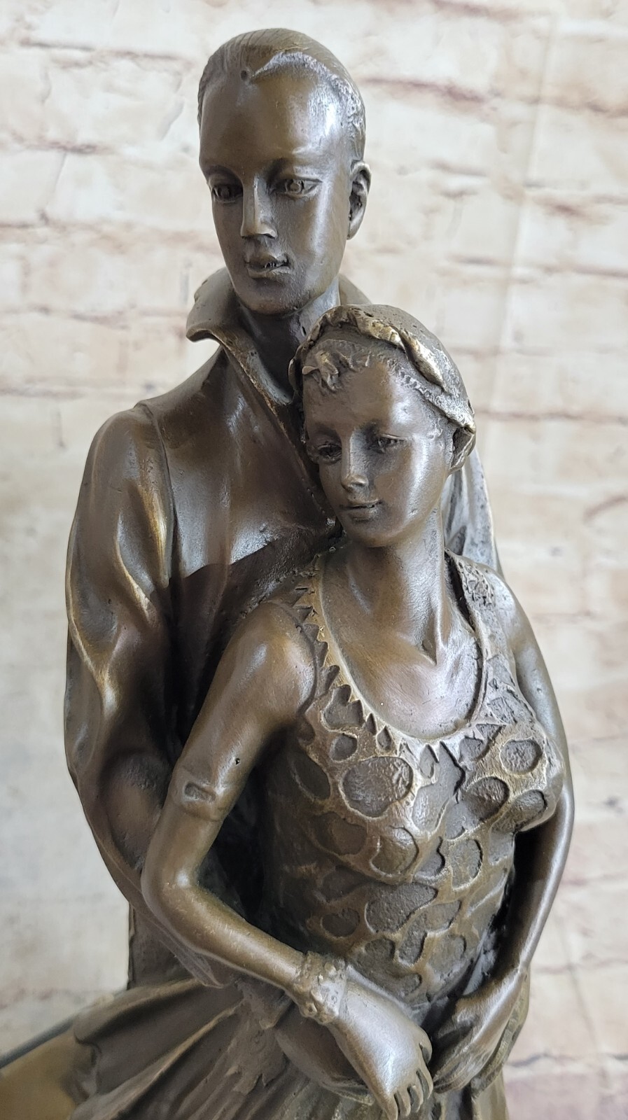 Art Deco Romantic Couple Dancing by Romanian Artist Chiparus Bronze Sculpture