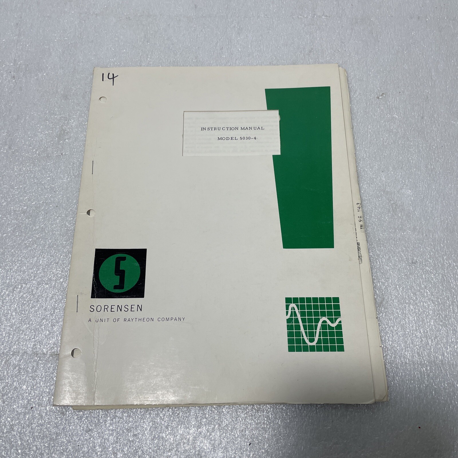 Sorensen Model 5030-4 Instruction Manual 10/63