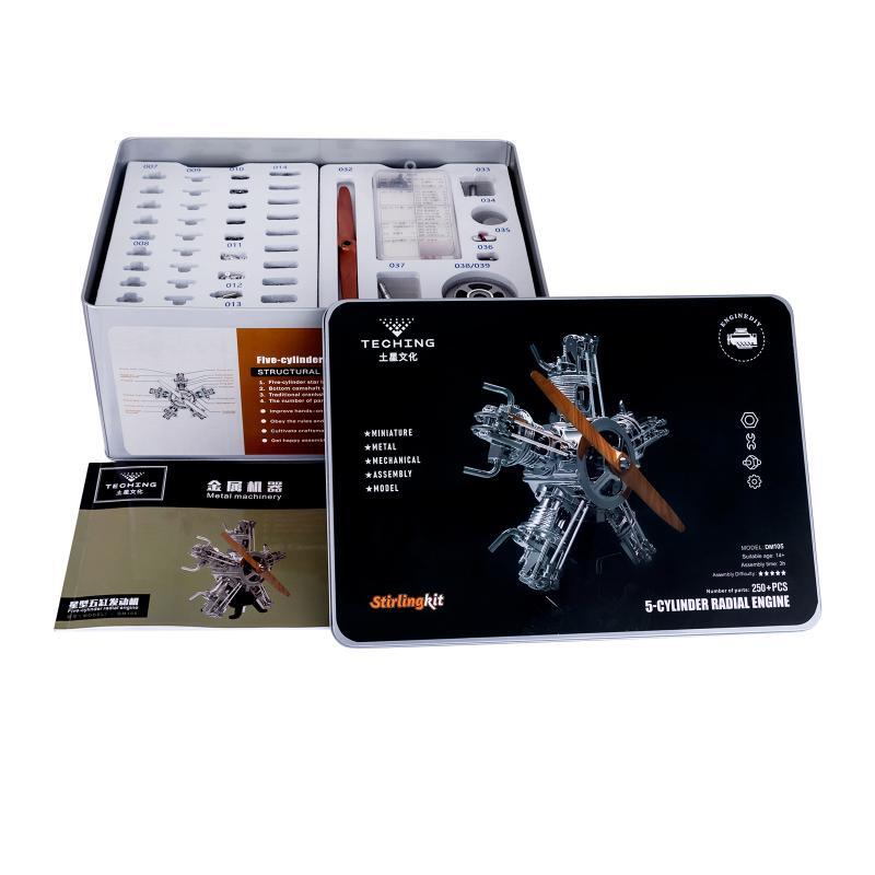 TECHING Five-Cylinder Radial Engine Plane Simulation Metal Machinery Electric