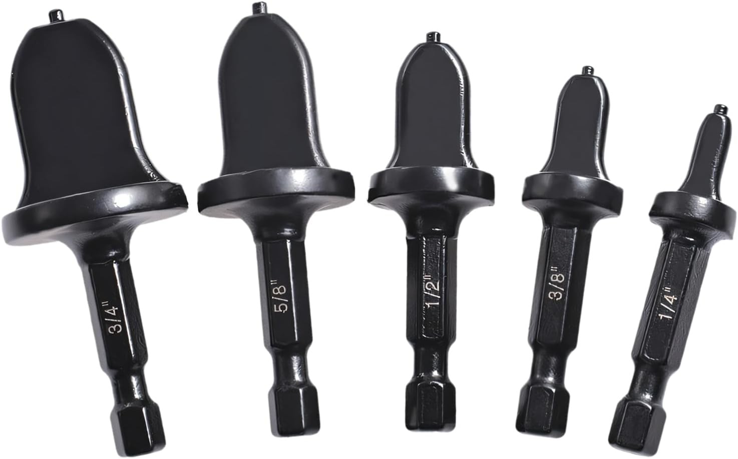 5 Piece Spin Flaring Tool Set, 1/4" Hex Shank HVAC Swaging Drill Bits for Soft C