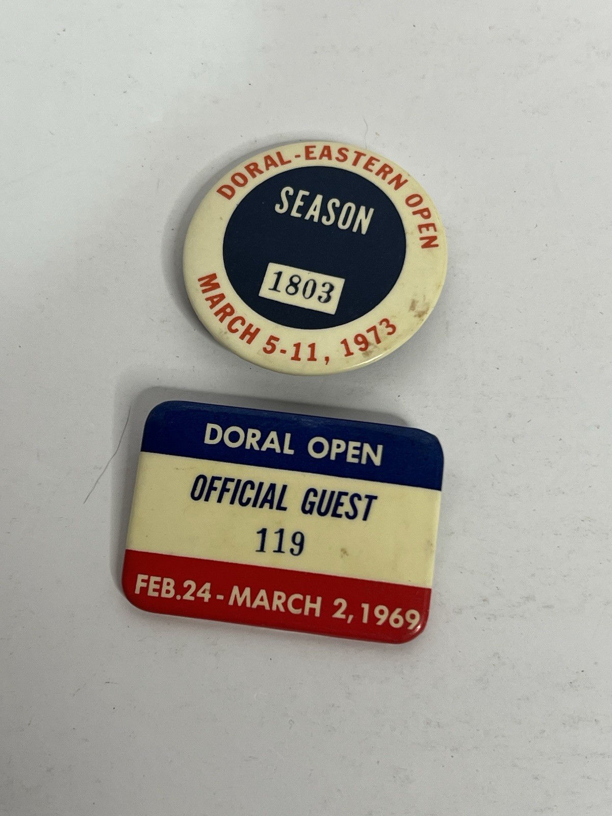 Vintage 1969 1973 Doral Eastern Open Button Pin Lot Guest And Season