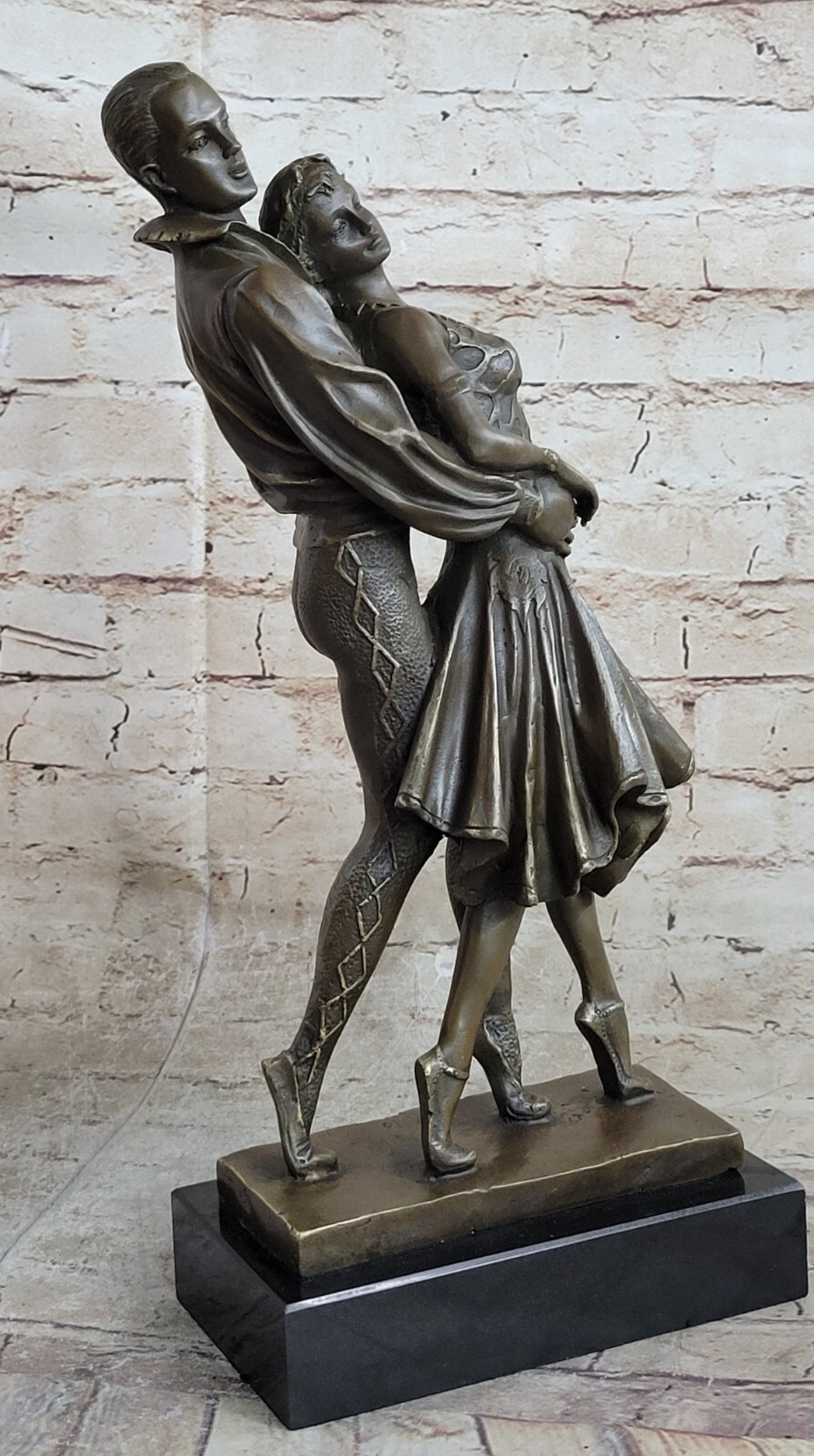 Art Deco Romantic Couple Dancing by Romanian Artist Chiparus Bronze Sculpture