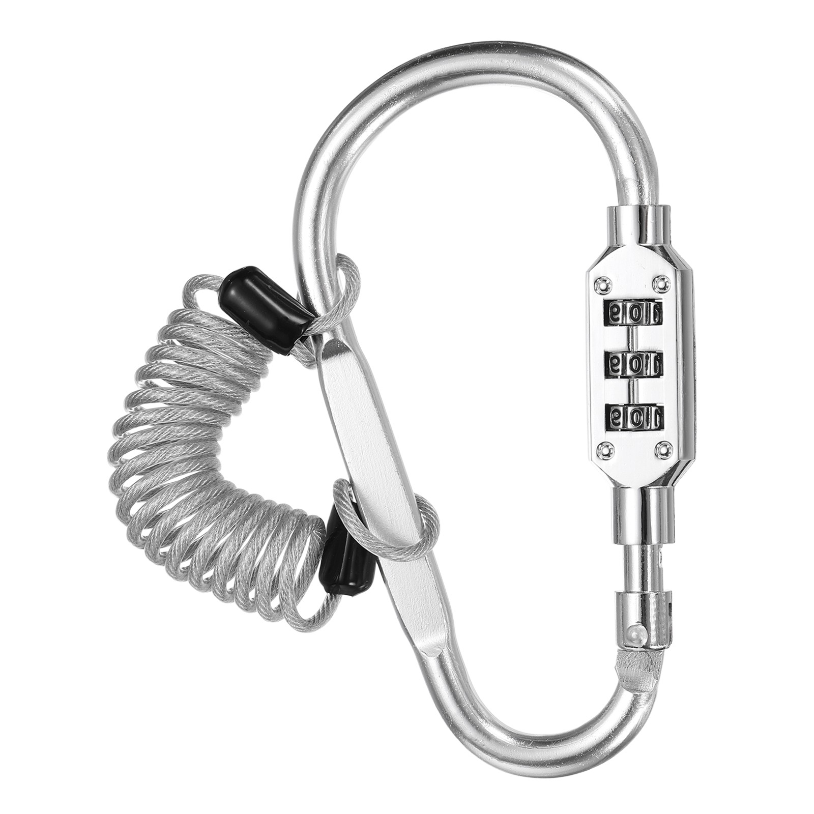 3.3Ft Security Cable Lock Steel Safety Cable with 4.8" Combination Lock Silver
