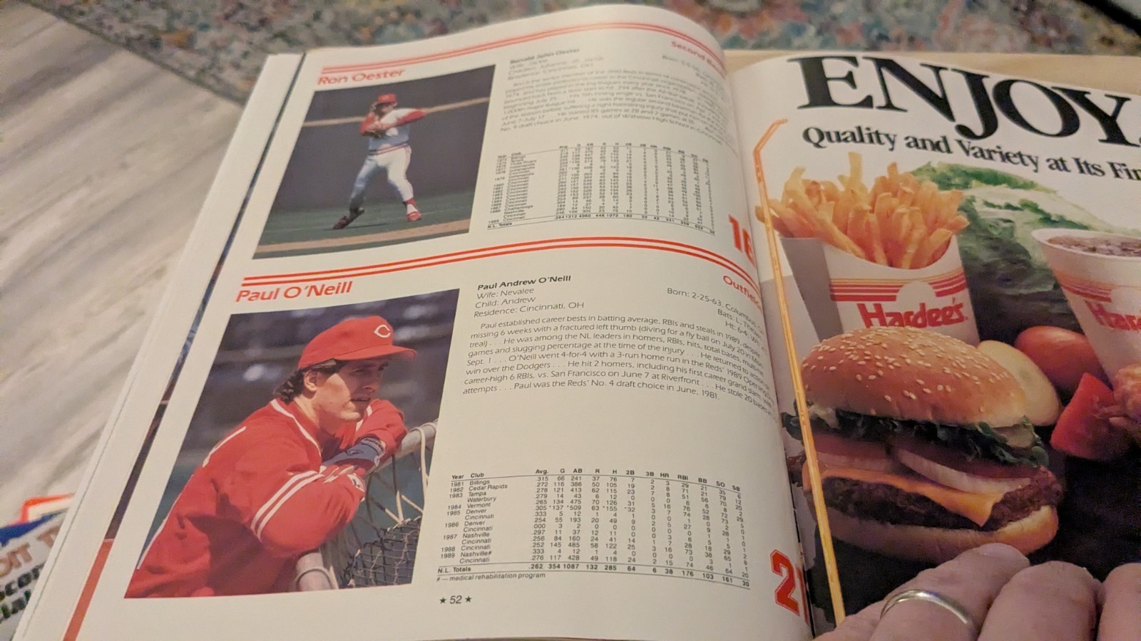 1990 Cincinnati Reds Baseball Yearbook/Program Barry Larkin