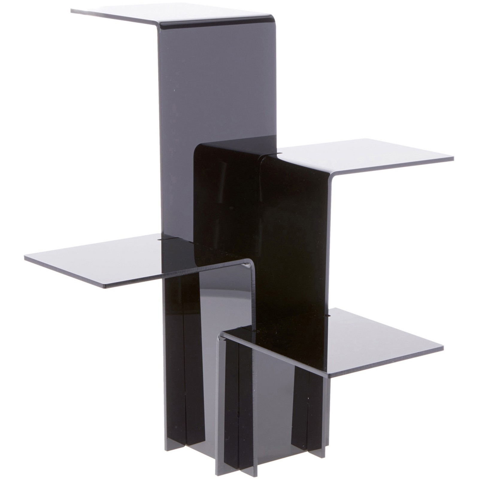 Plymor Black Acrylic Quick Connect 4-Shelf Riser, 18.375"H x 18.375"W x 18.375"D