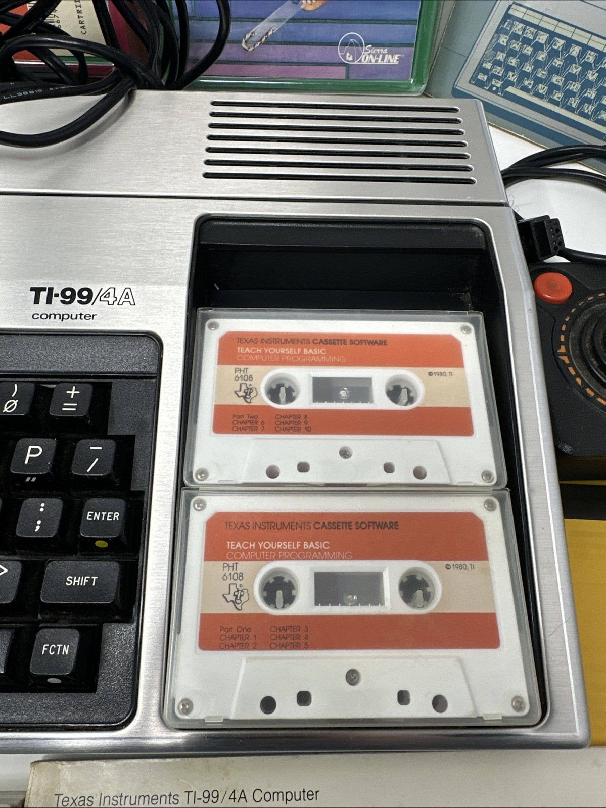 Vintage Texas Instruments TI-99/4A Home Computer + 3 Games, Manuals, + More
