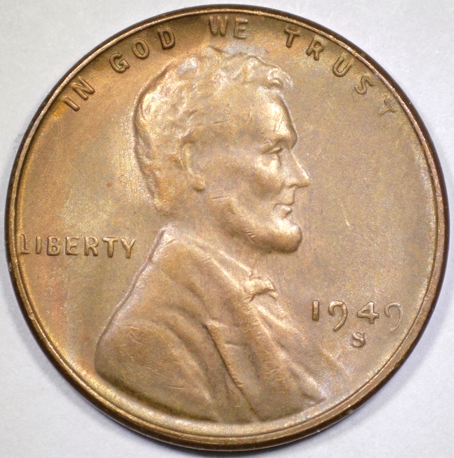 ✅ 1949-S Lincoln Wheat Cent Average Circulated Copper 1c From OBW Coin Roll