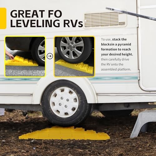 50955 High Visibility RV Leveling Blocks With Interlocking 8.5" x 8.5" x 1"