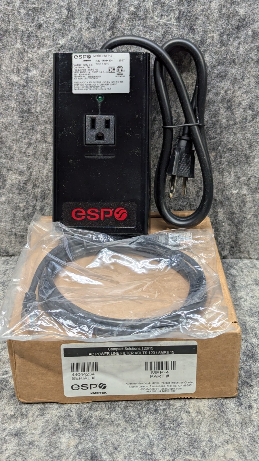 ESP MFP-4 AC Power Line Filter 120 Volt / 15 Amp Single Outlet 🔥New🔥