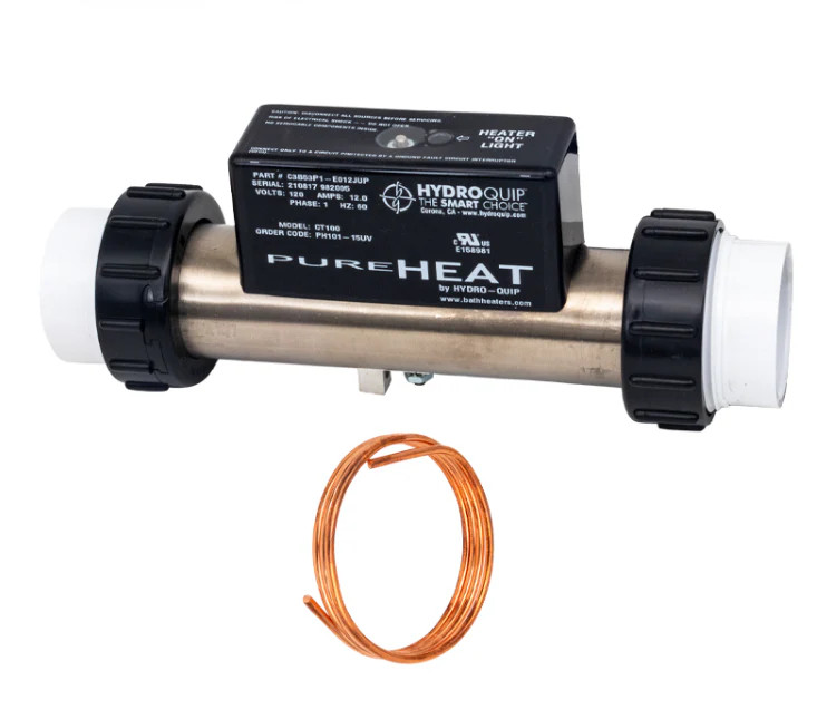 HydroQuip 120V 1500W In-Line Heater 3' Cord Pure Heat HQPH10115UV