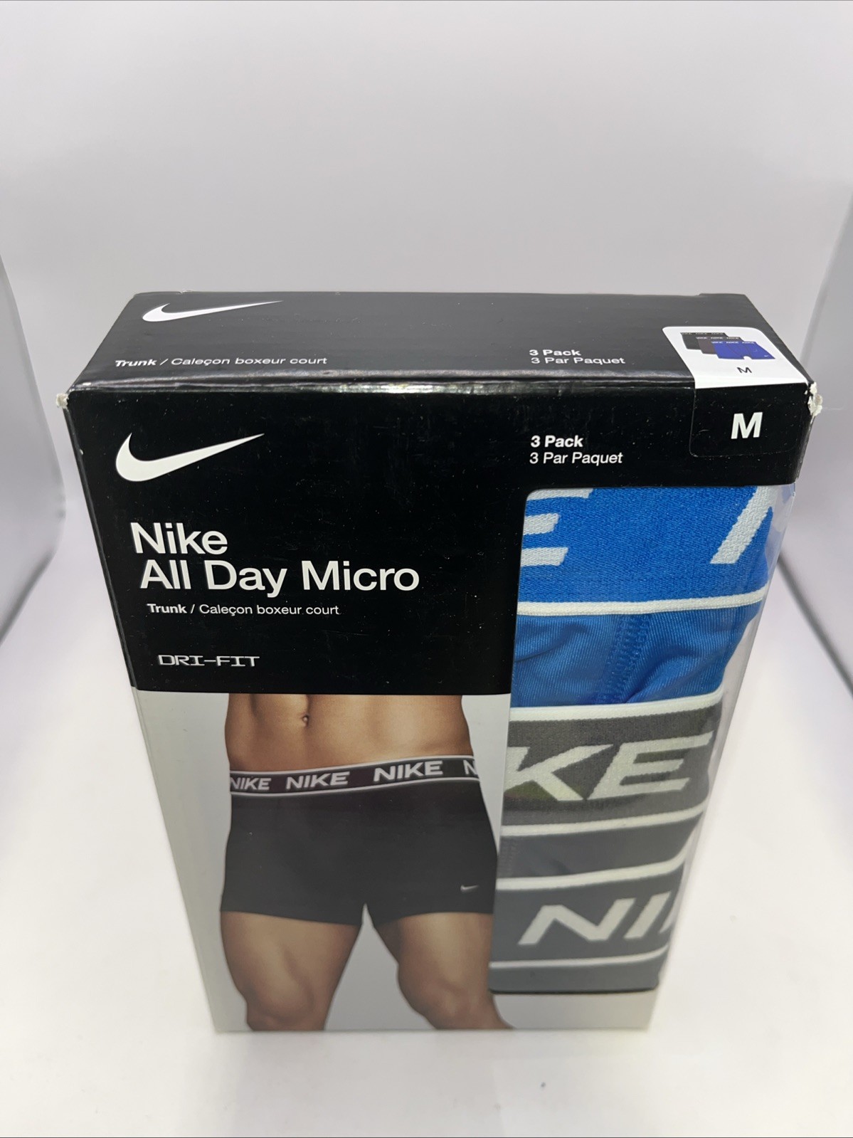 Nike Men's All Day Micro Stretch Trunk Underwear (3-Pack) Size M