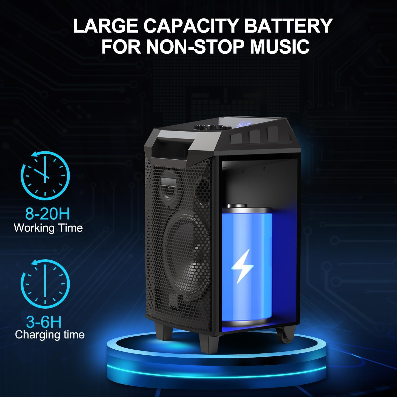 Karaoke Machine, Bluetooth Speaker PA System for Adults & Kids with 2 Wireless M