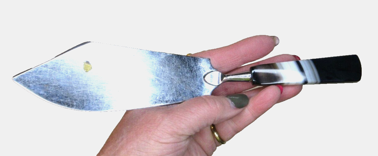 AGATE STRIPED HANDLED SERVING KNIFE~8 3/4" LONG X 1 3/4"