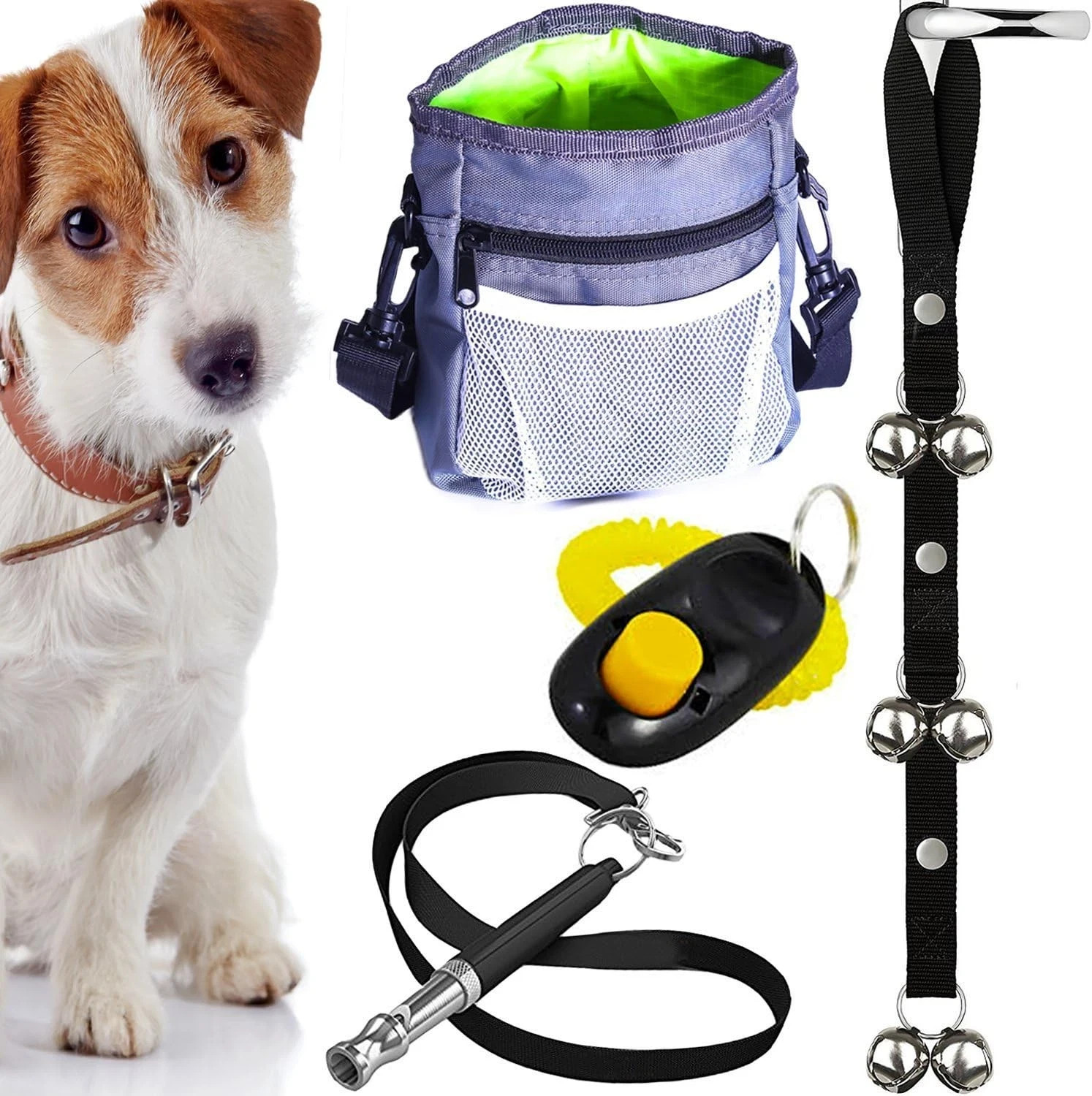 Dog Training Set, Puppy Supplies Starter Kit with Dogs Clicker, Treat Pouch Bag,