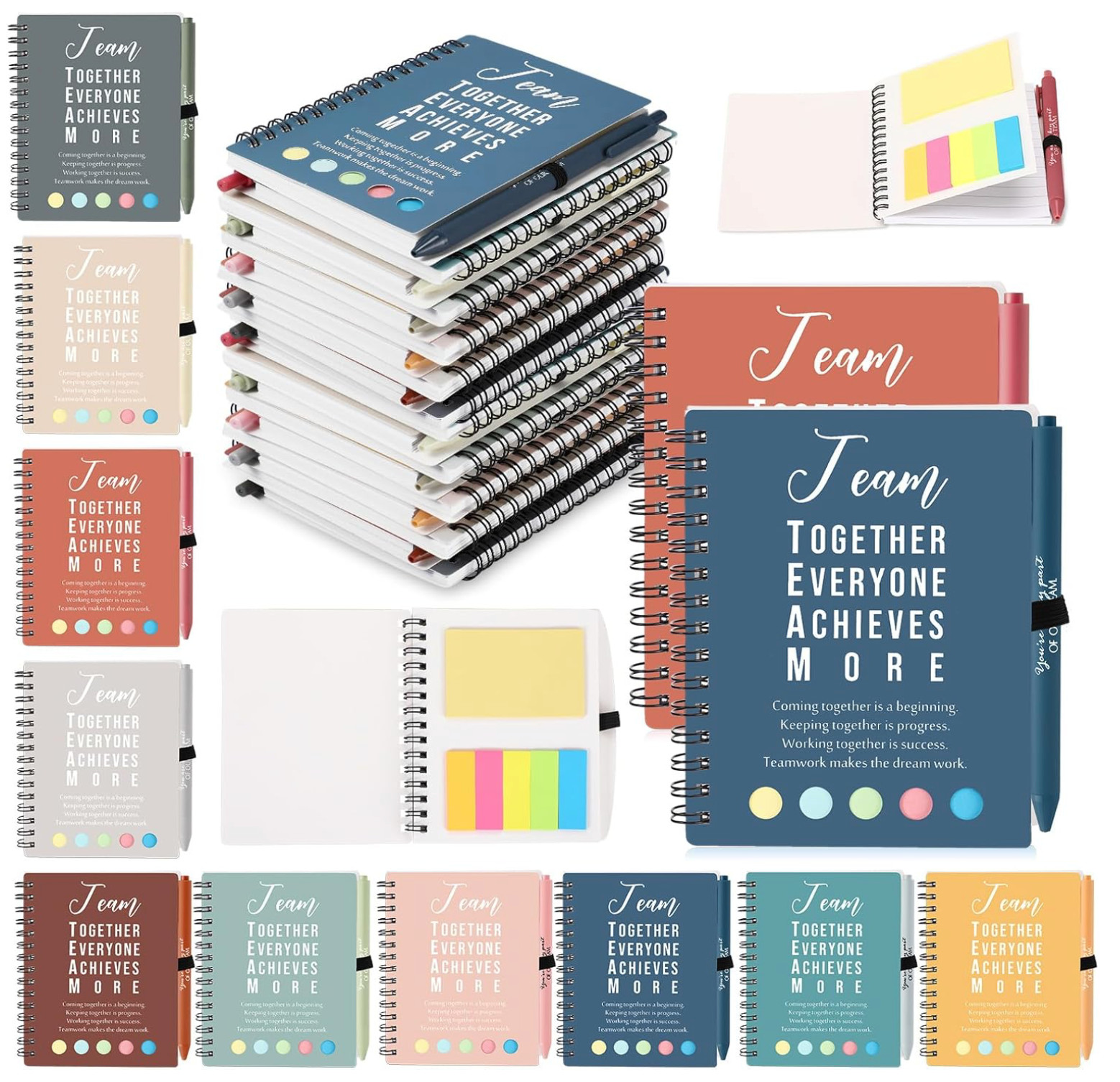 25 Sets Appreciation Gift Bulk for Employee Coworker Motivational Notebooks