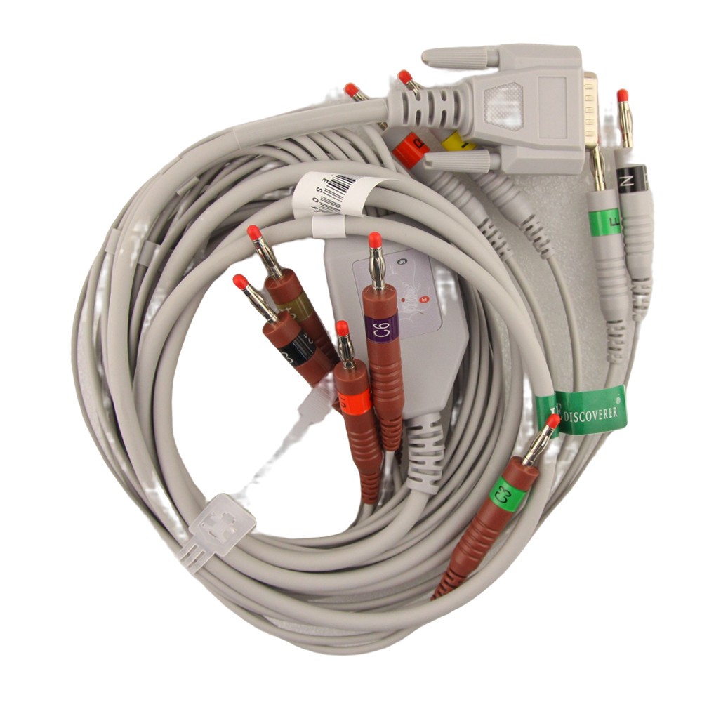 For EDAN SE-12 Express 1201 1200 SE-1 Leadwire 15 pin ECG/EKG 10 Leadwire Cable