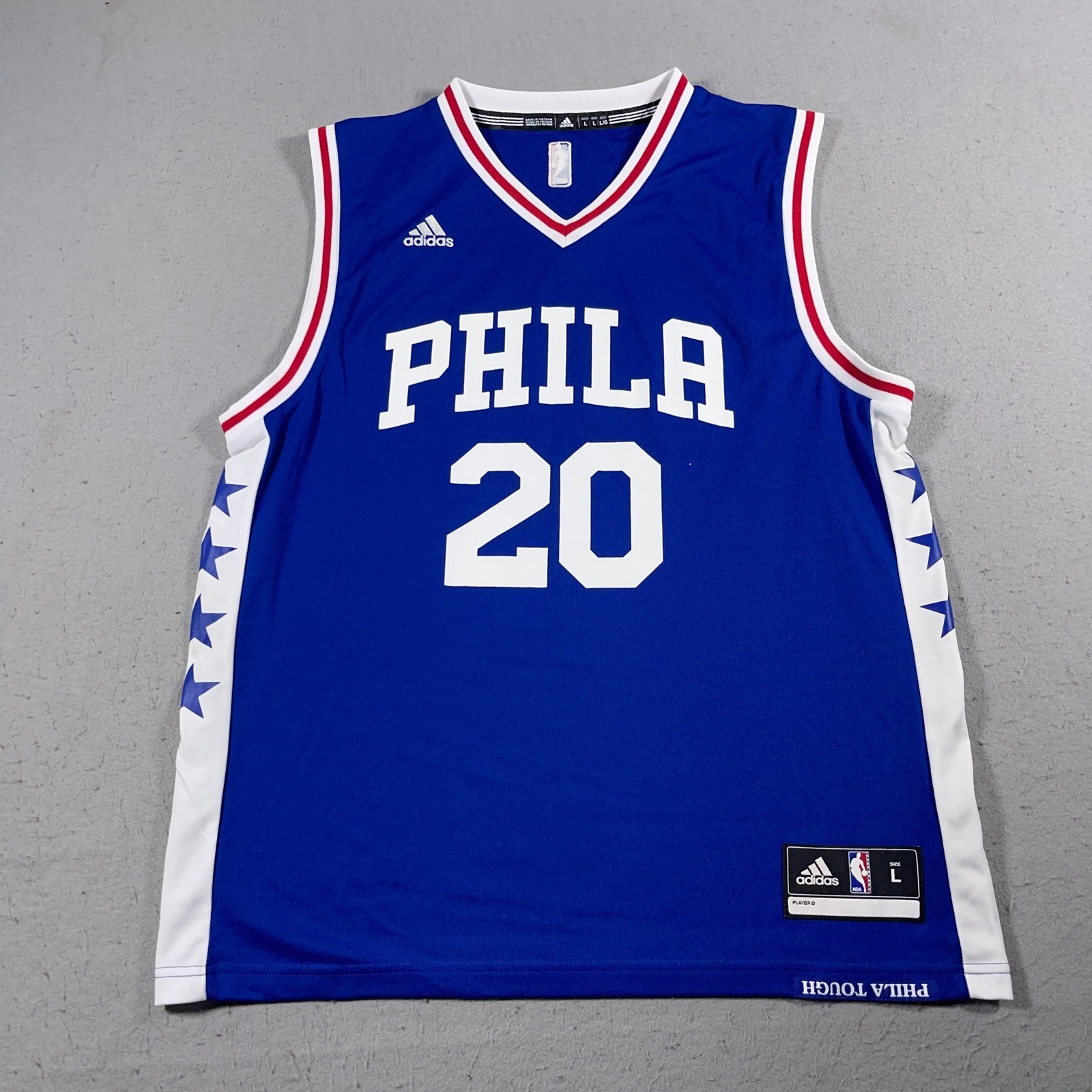 Philadelphia 76ers Markelle Fultz #20 Jersey Men Large Blue NBA Basketball