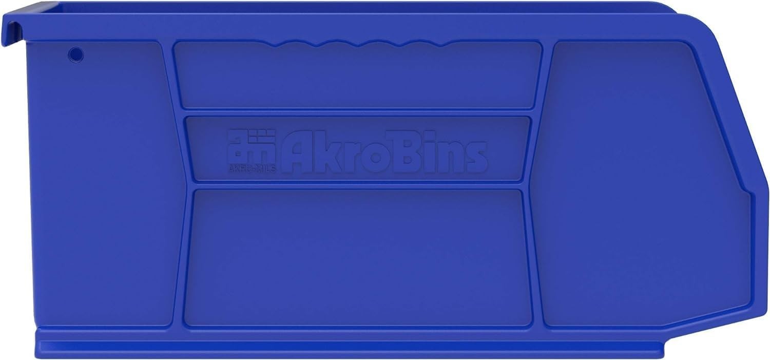 AkroBins 30230 Plastic Storage Bins 12-Pack Stackable Organizer Blue