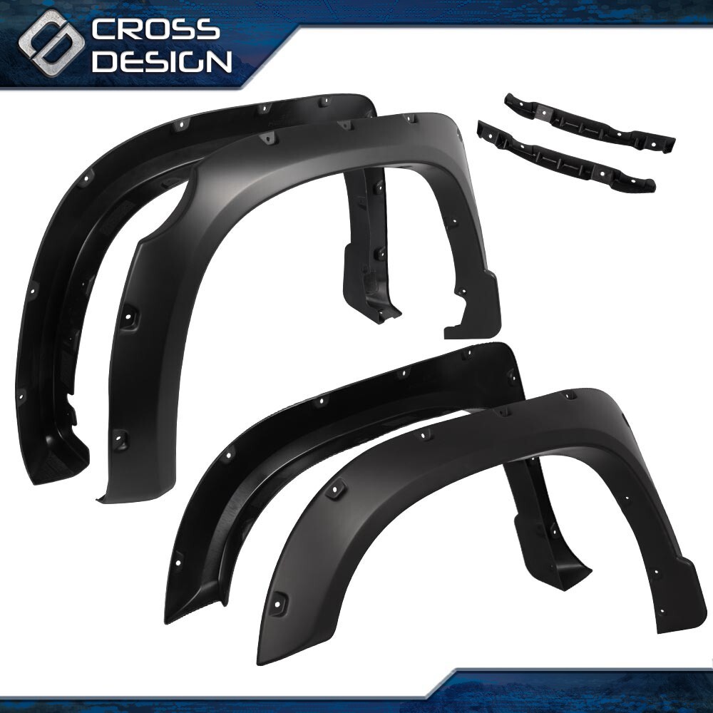 6PCS Fender Flares Fit For 2014-2020 Toyota Tundra Pocket Rivet Style Smooth