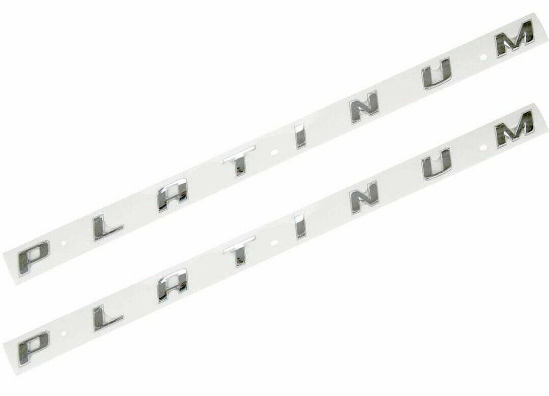2x Letters PLATINUM Bed side Emblem 3D Badge Logo Nameplate Decal Chrome OEM