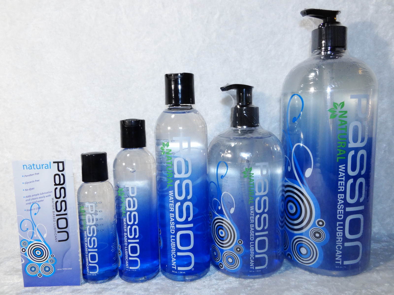 Passion Water Based Natural Lube 2oz 4oz 8oz 16oz 34oz Lubricant Gel Slippery