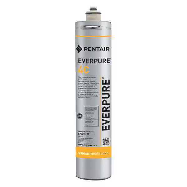 Everpure Quick Connect Filter, 0.5 gpm, 0.5 Micron, 3" O.D., 14 3/4 in H
