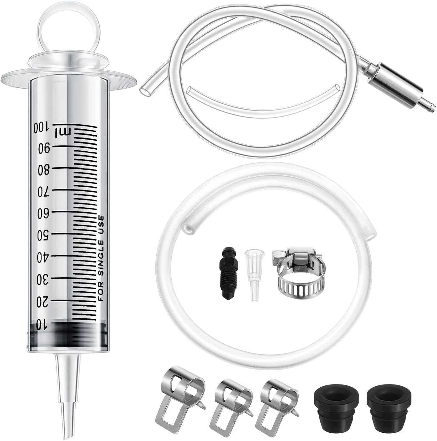 Brake Bleed Kit Hydraulic Disc Clutches Bleeding Kit Includes 100ml Syringe 50cm