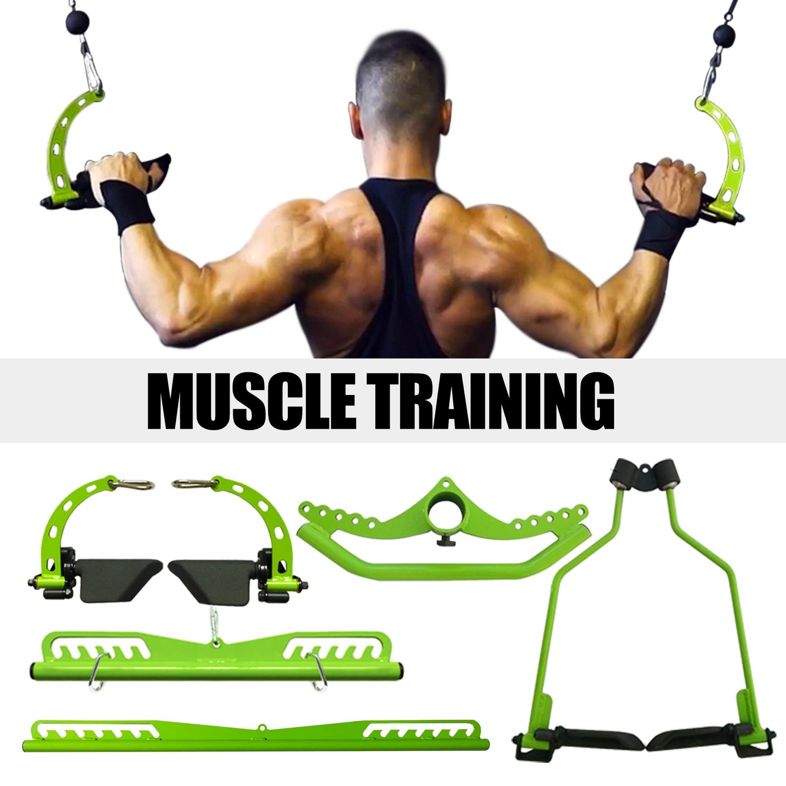 Adjustable Lat Pull down Bar, Cable Machine Attachments for Gym, Home Gym Fit...
