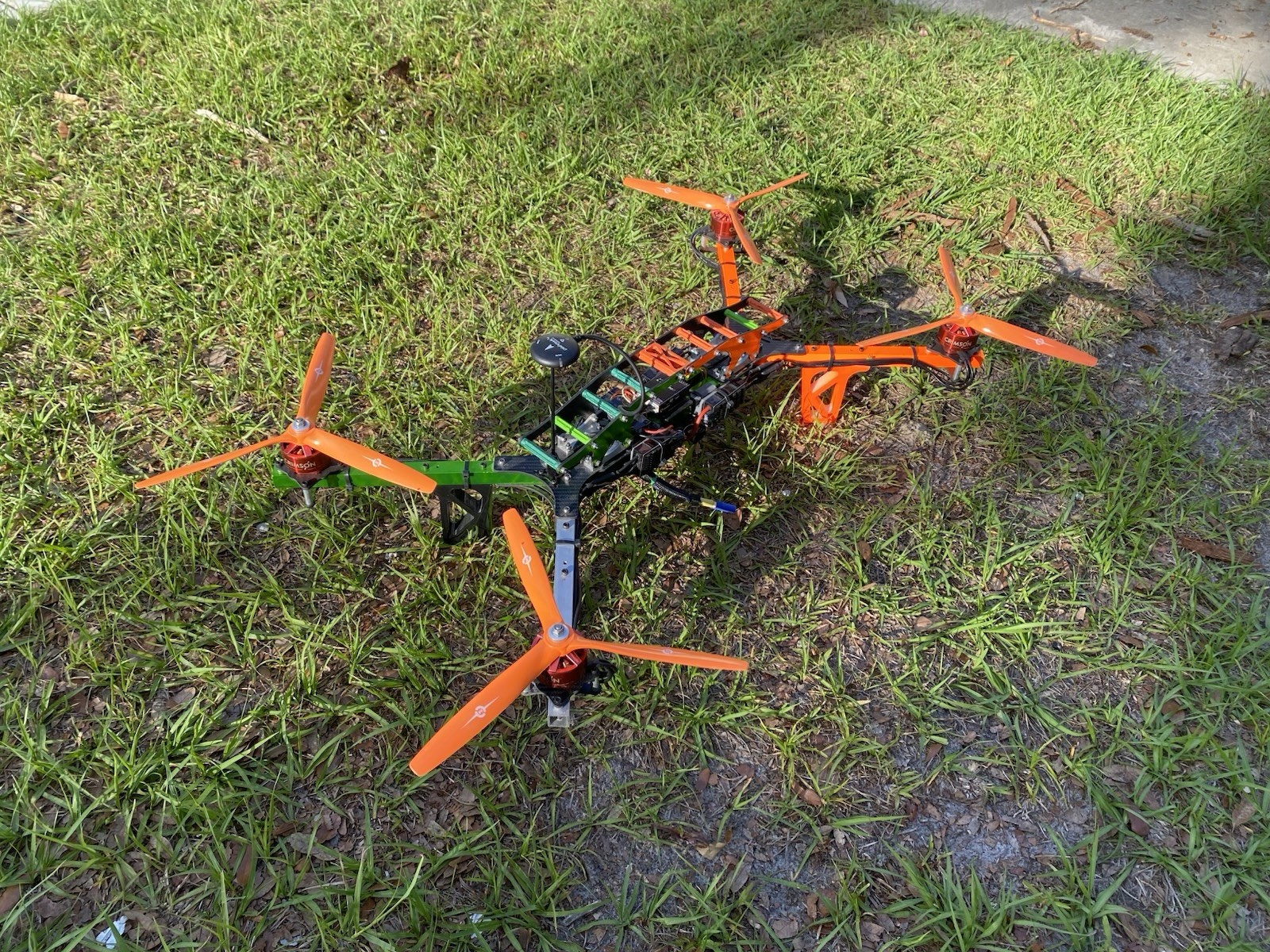 Arducopter Quad 13in Props Built on Scar UAV 800mm X-Class airframe