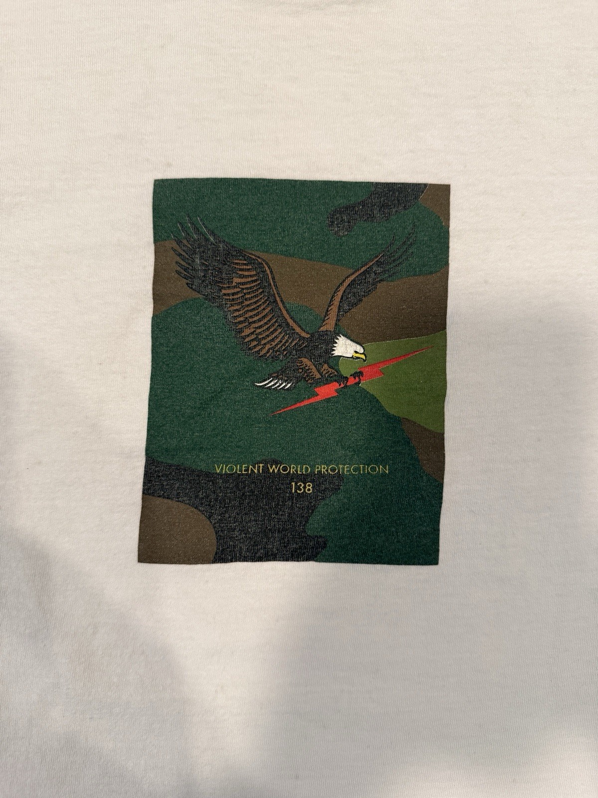 Defcon "Eagle Violent World Protection" White Shirt Medium