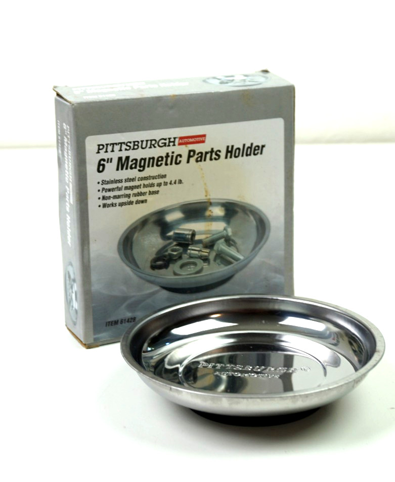 Pittsburgh 6" Magnetic Parts Holder Stainless Steel Rubber Base 61428