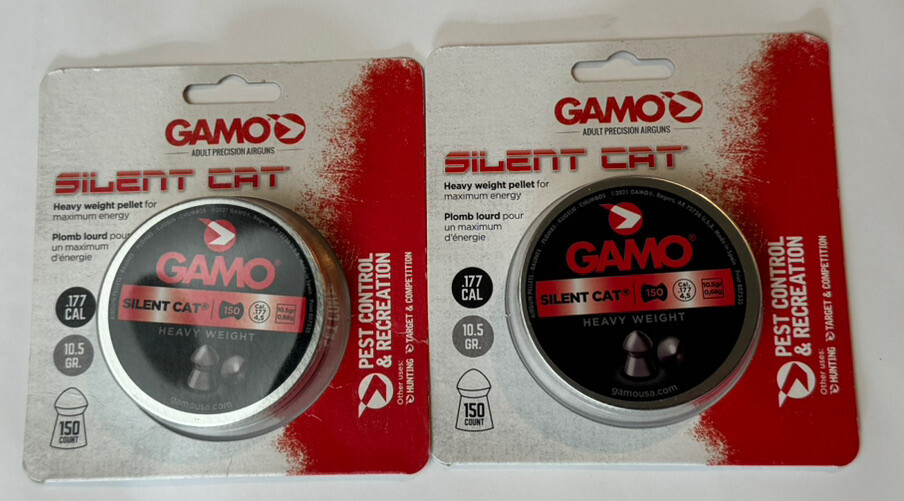 GAMO, Adult Precison Airguns, SILENT CAT, .177cal,2 Pack Of 150 Extreme Accuracy