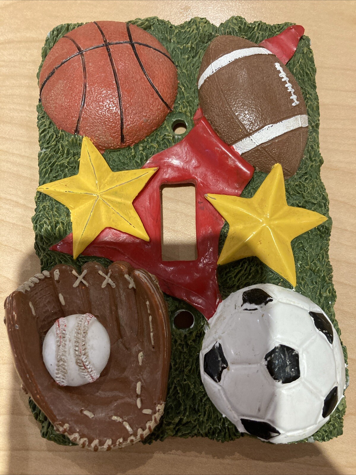 Gently Used Basketball Football Baseball Soccer Sports Star Resin Single Light