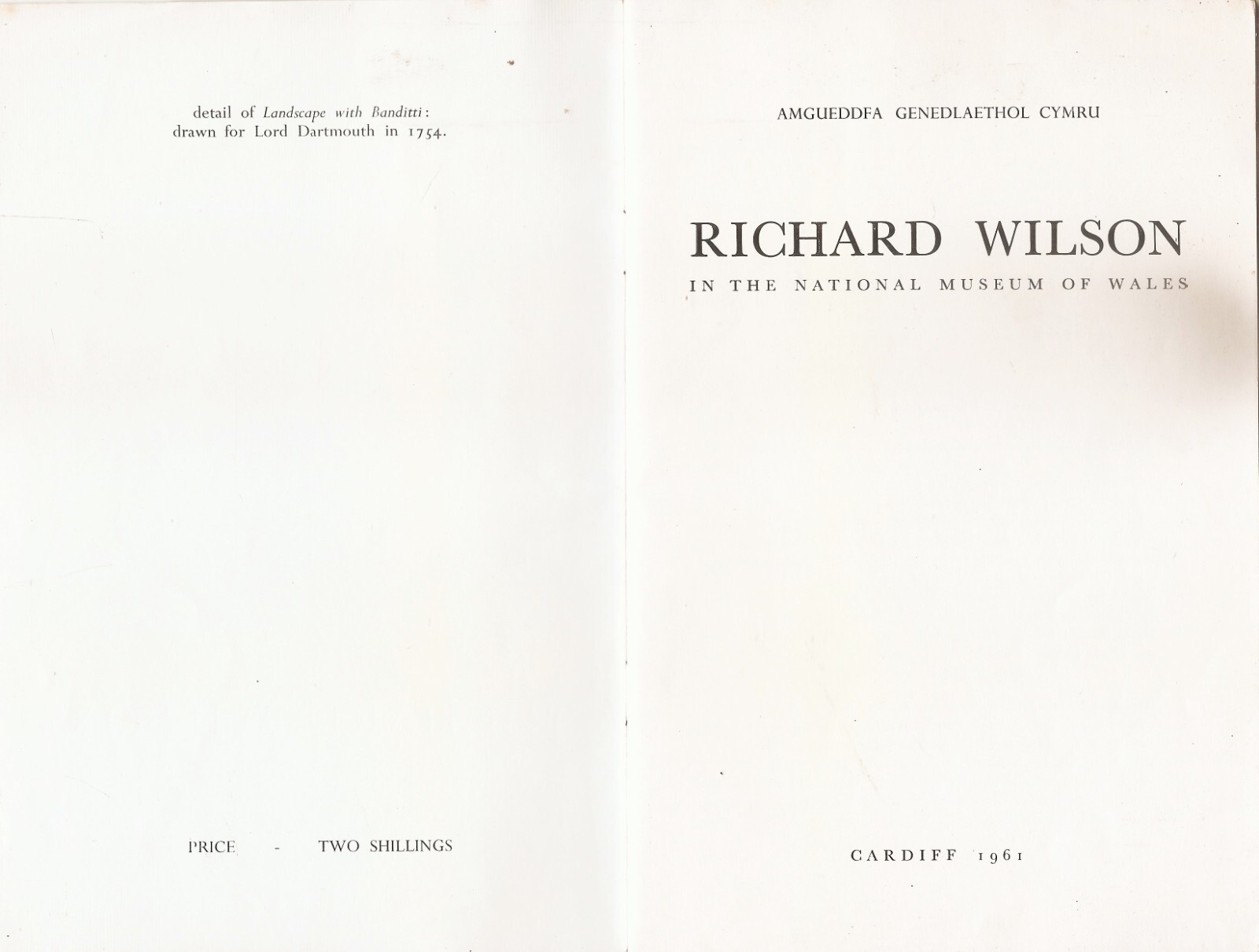 Richard Wilson In The National Museum Of Wales 1961 - RARE GUIDE