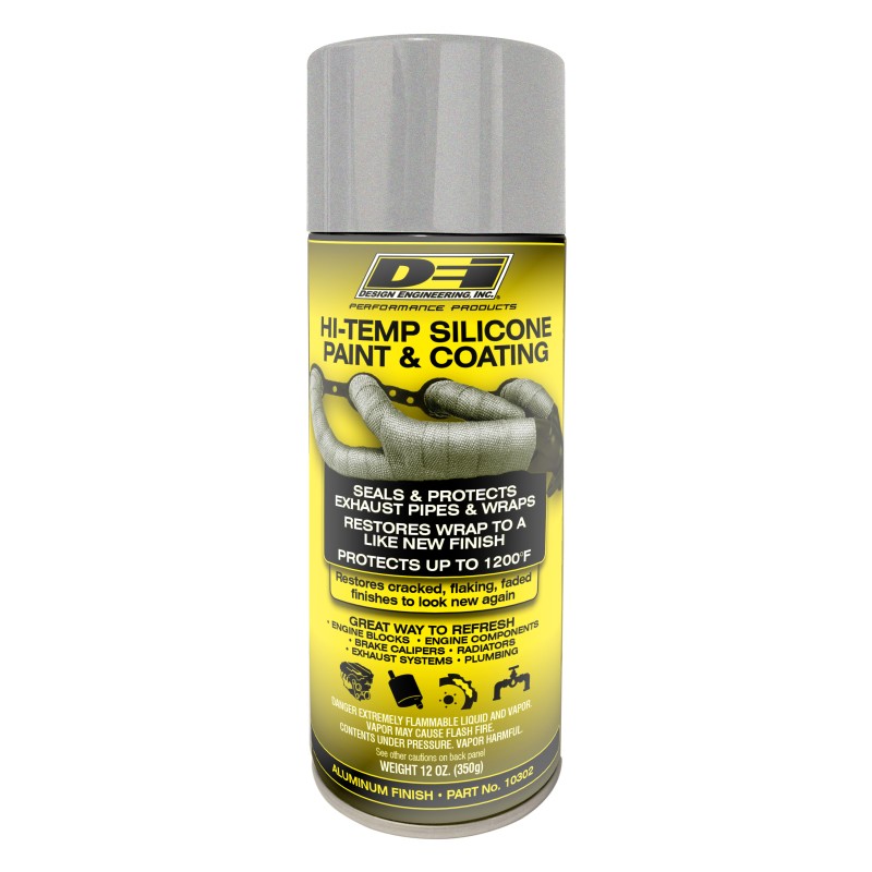 Design Engineering Alum. High Temp Silicone Coating - 12 oz Aerosol, Silver