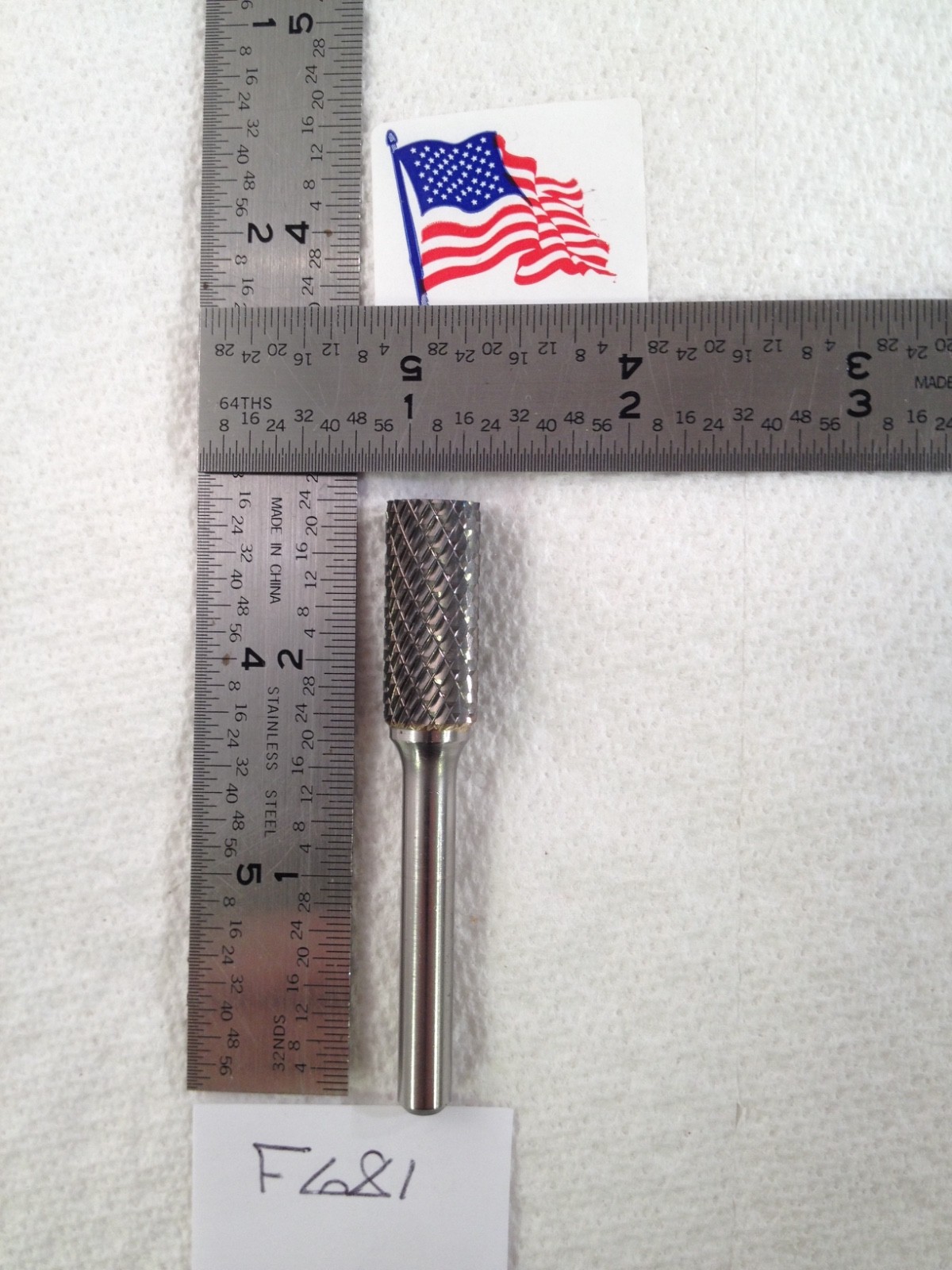 1 NEW FALCON / SGS 1/4" SHANK CARBIDE BURR SA-4. DOUBLE CUT 1" LOC (F681)