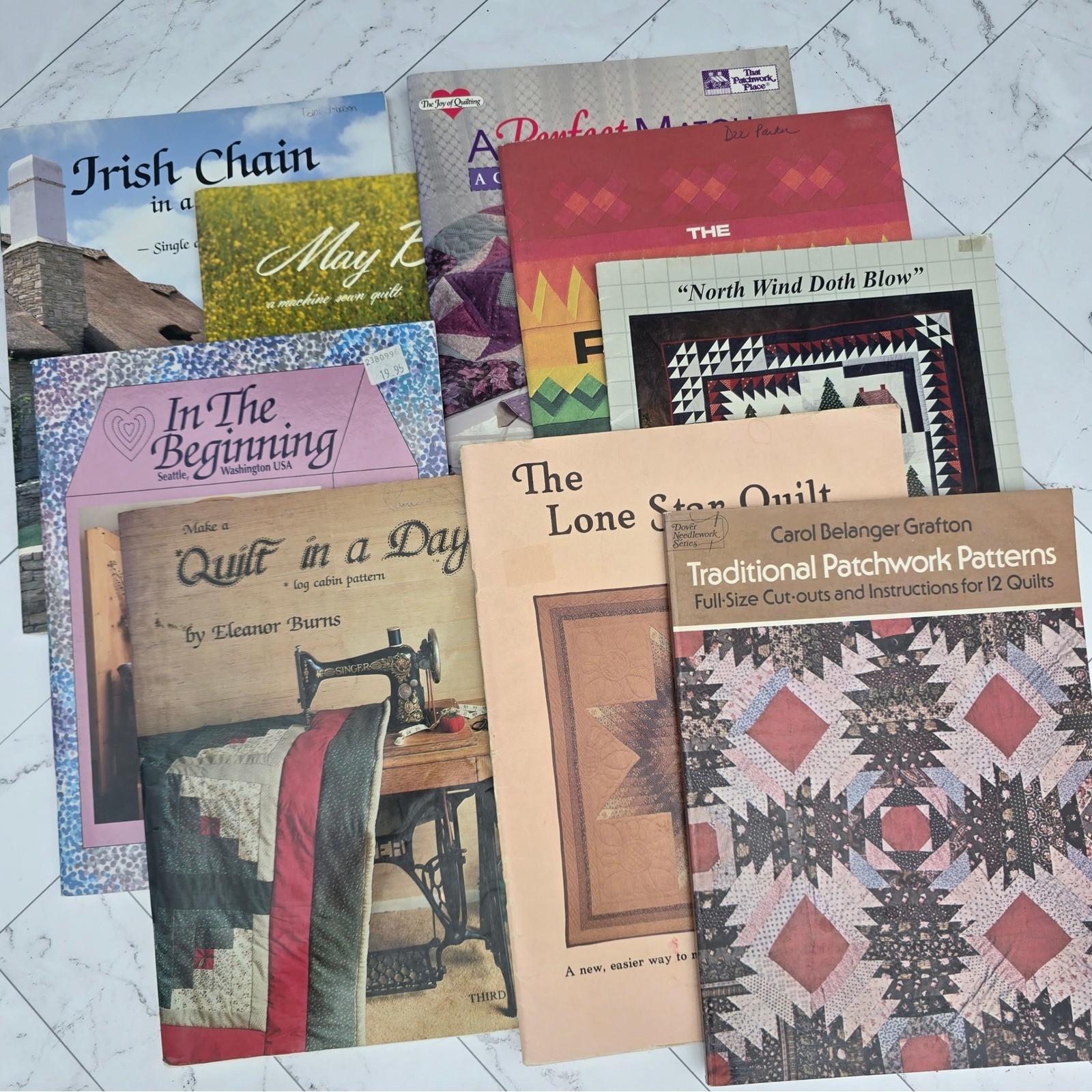 Lot of 10 Vintage Quilting Books Patchwork Patterns Eleanor Burns Lone Star