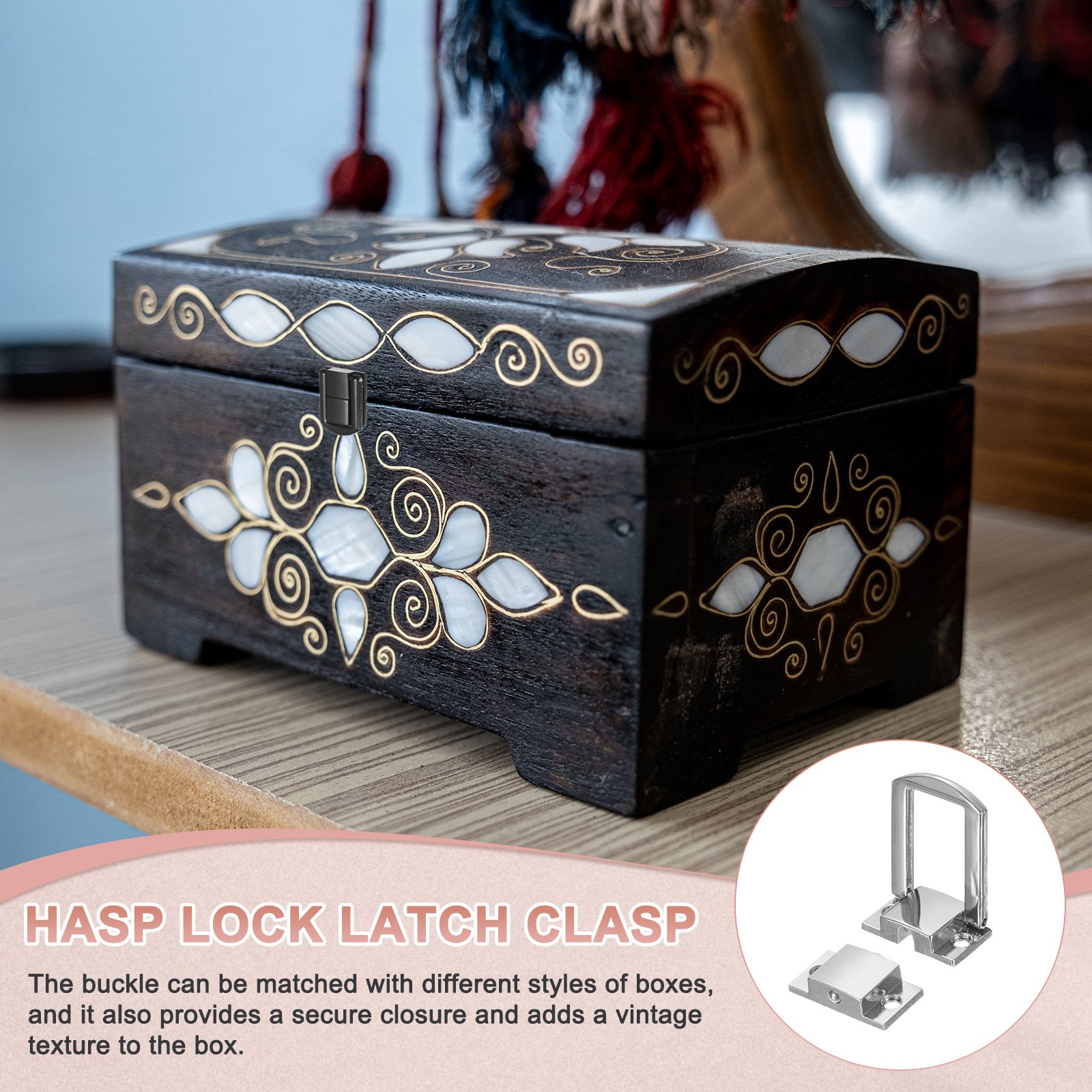 4-Pack Toggle Catch Lock, 1.18" Metal Hasp Latch Clasp [Chrome Silver]