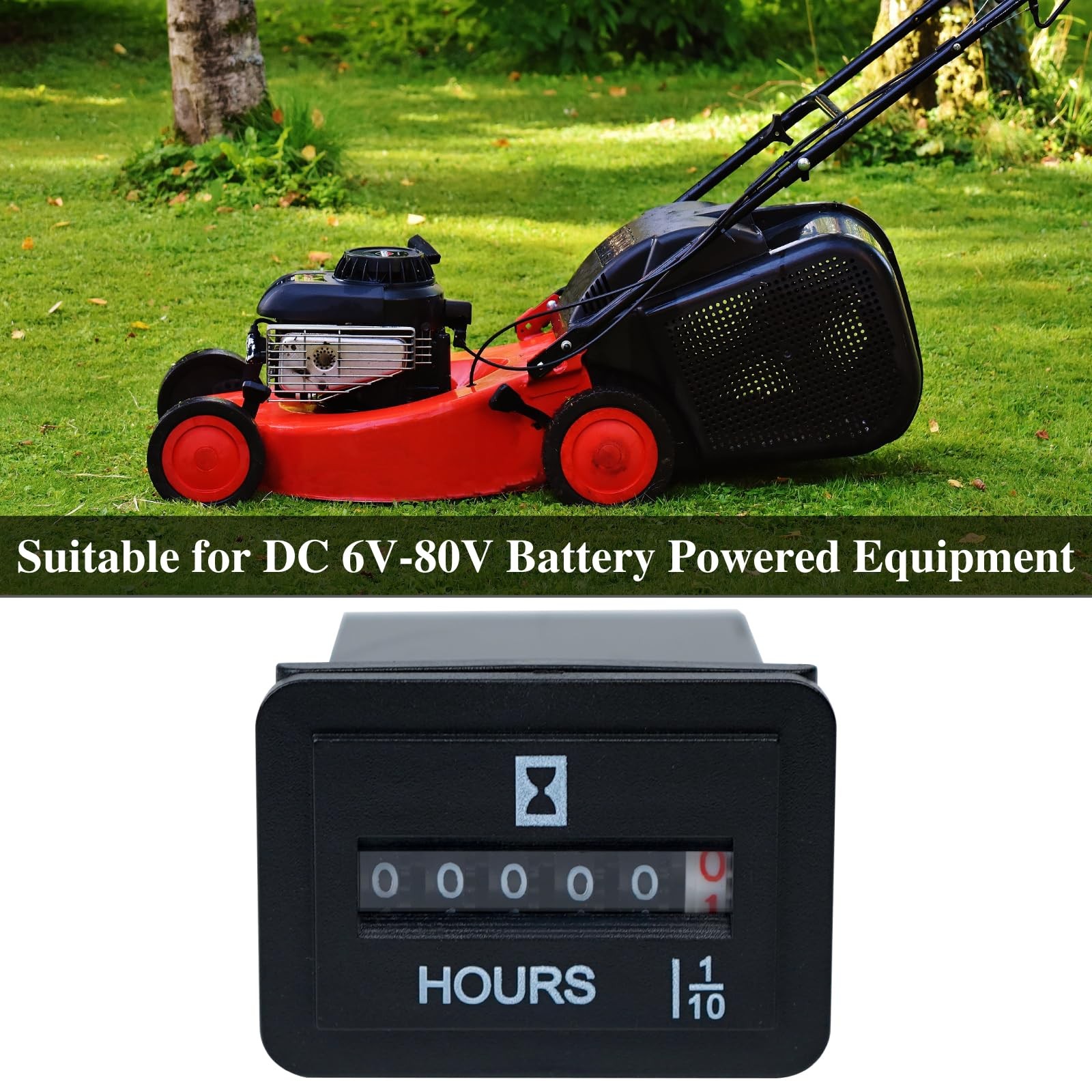 Jayron JR-HM001 Snap in Mechanical Hour Meter Rectangular for DC...