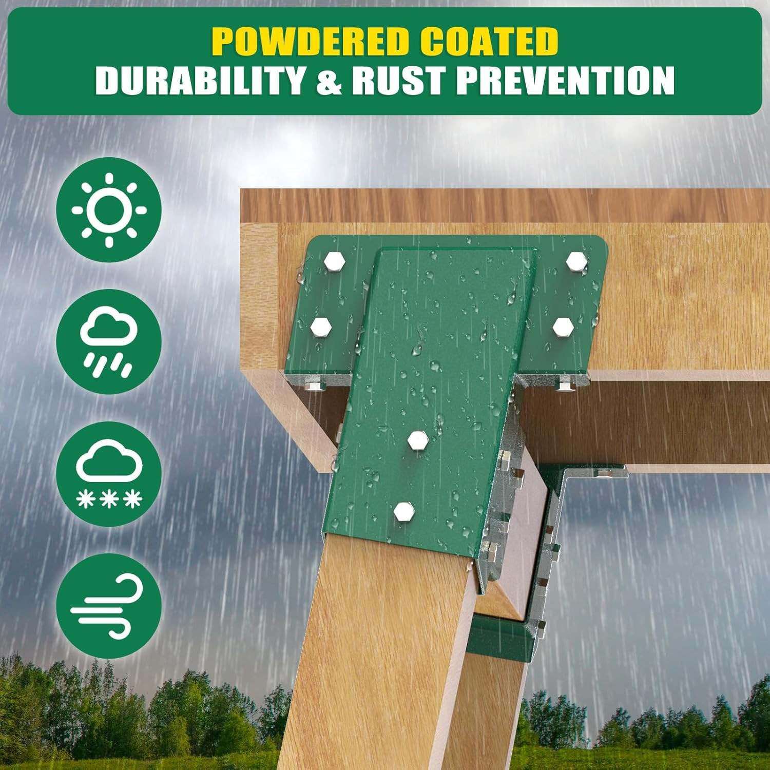4Pack Black/Green Deer Blind Brackets 4X4 Heavy Duty Deer Stand Bracket Compound