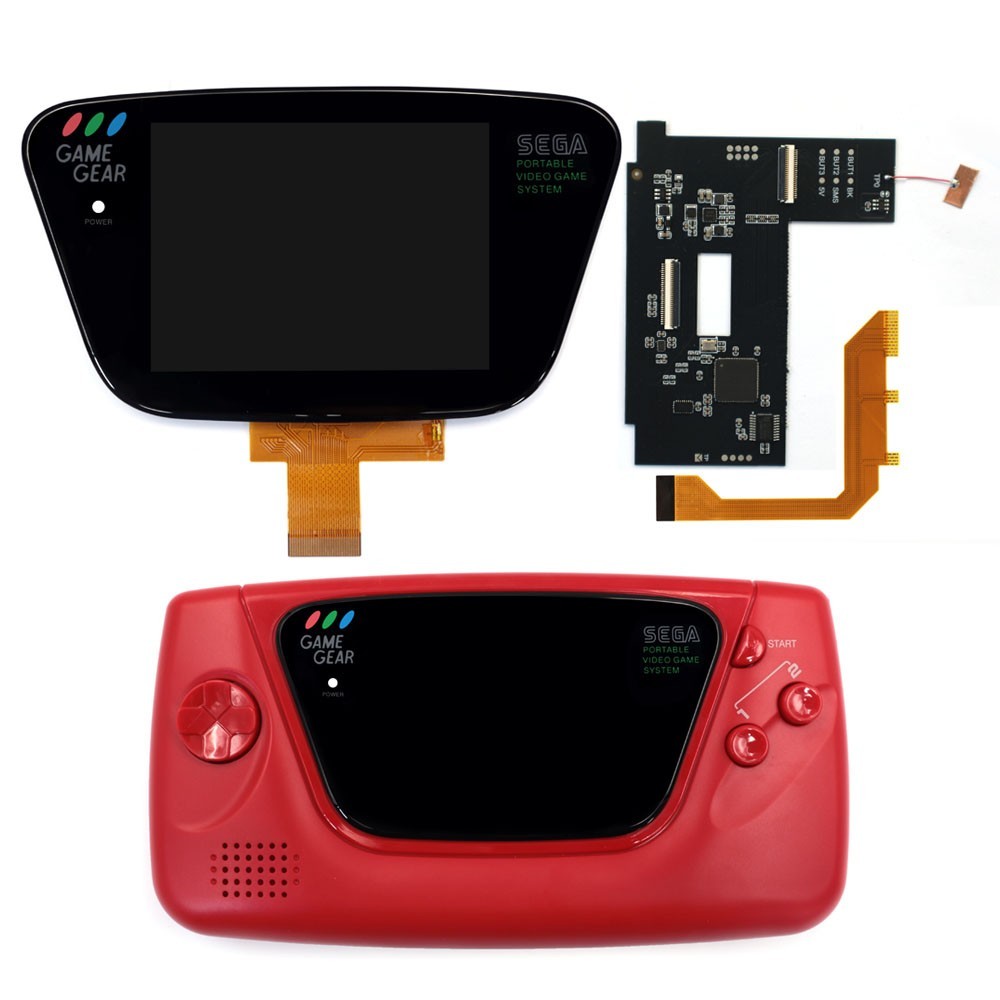 For SEGA GG 3.5" Laminated High Definition IPS LCD Kit With Shell &Dual Battery