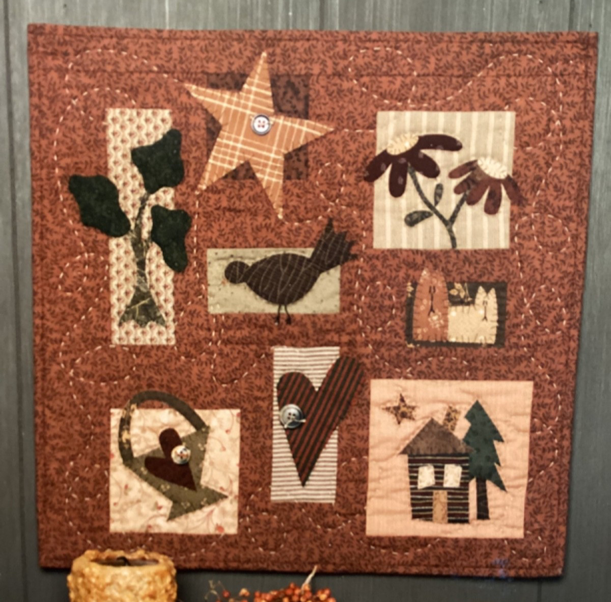 PATTERN “My Favorite Things” Crow Heart Star Primitive Quilt NEW Whimsicals